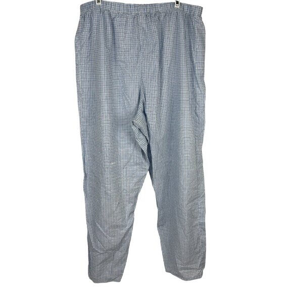 Knightsbridge Mens X-Large Plaid Button Front Pajama Set Blue White - Picture 7 of 14
